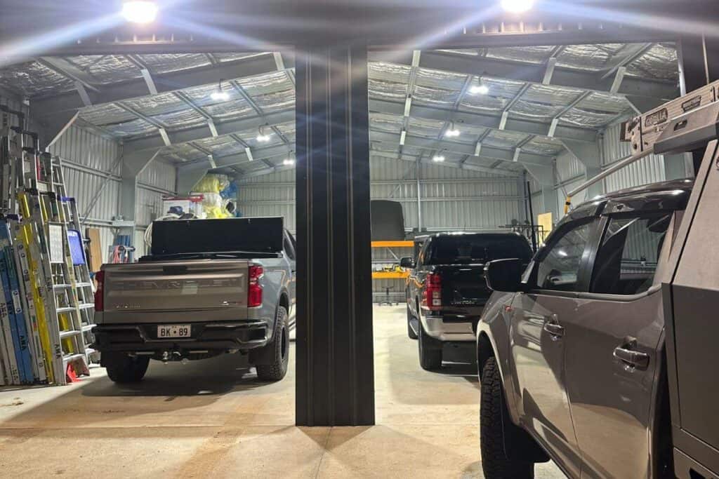 Commercial Electrician Perth WA providing security lighting to warehouse