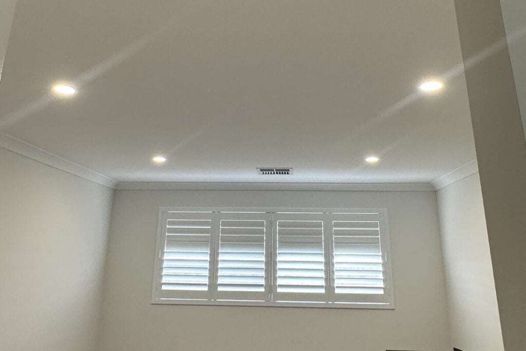 Light fitting electrician Perth WA installing ceiling LED Down lights